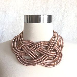 Rose Gold Interwoven Statement Necklace